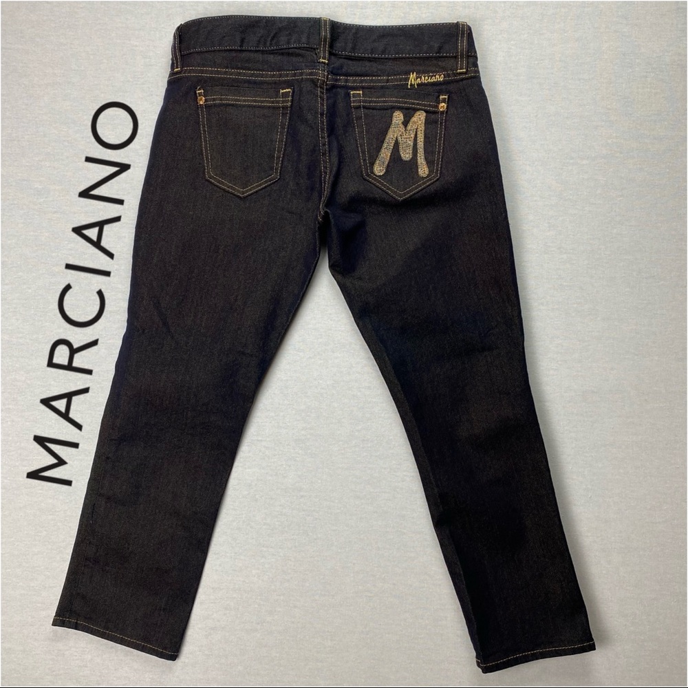 NEW Marciano by Guess Gold Embroidered Crop Jeans